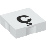 Lego Duplo Tile 2 x 2 with Lowercase 'ç' Print / White