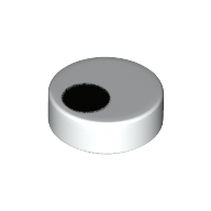 Lego Tile Round 1 x 1 with Black Off-Center Dot/Circle/Eye Print