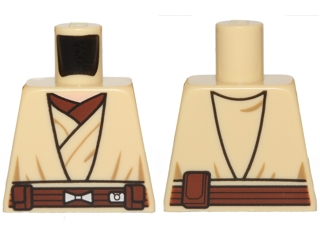 Lego Torso SW Layered Shirt, Reddish Brown Undershirt, Reddish Brown Belt Pattern / Tan