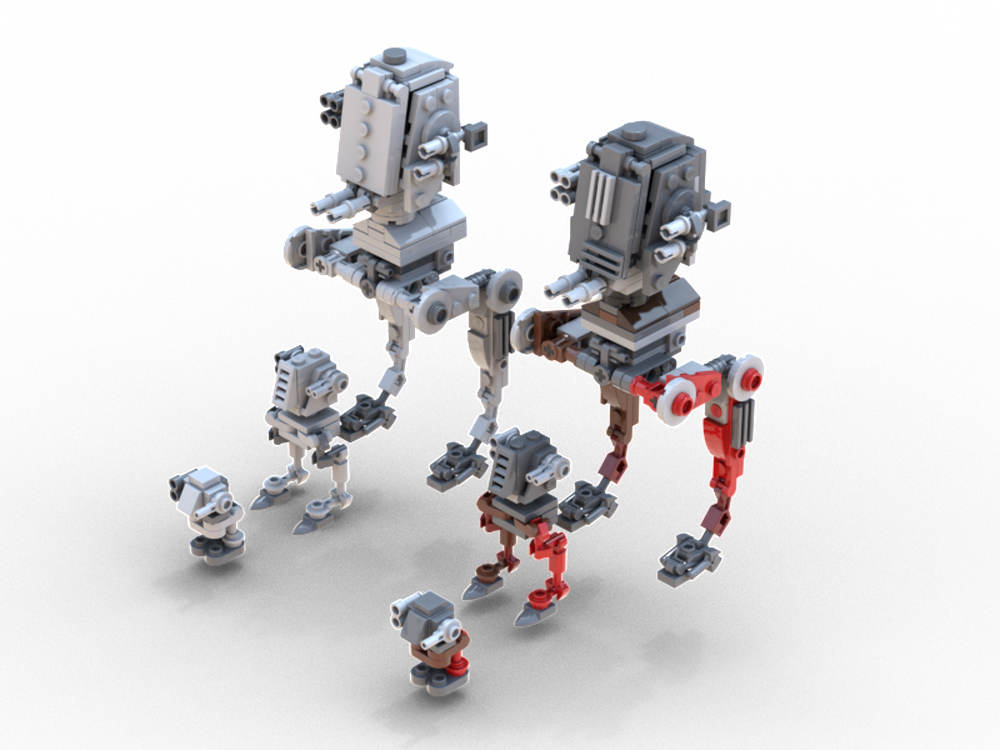 Lego AT-ST Small to large