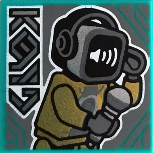 Lego Tile 2 x 2 with Robot Sounds Print (43112-1) / Dark Turquoise