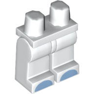 Lego Hips and White Legs with Bright Light Blue Half Circles on Feet Print / White