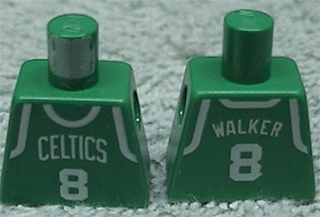 Lego Torso NBA Boston Celtics #8 (Green Jersey) Pattern / Green