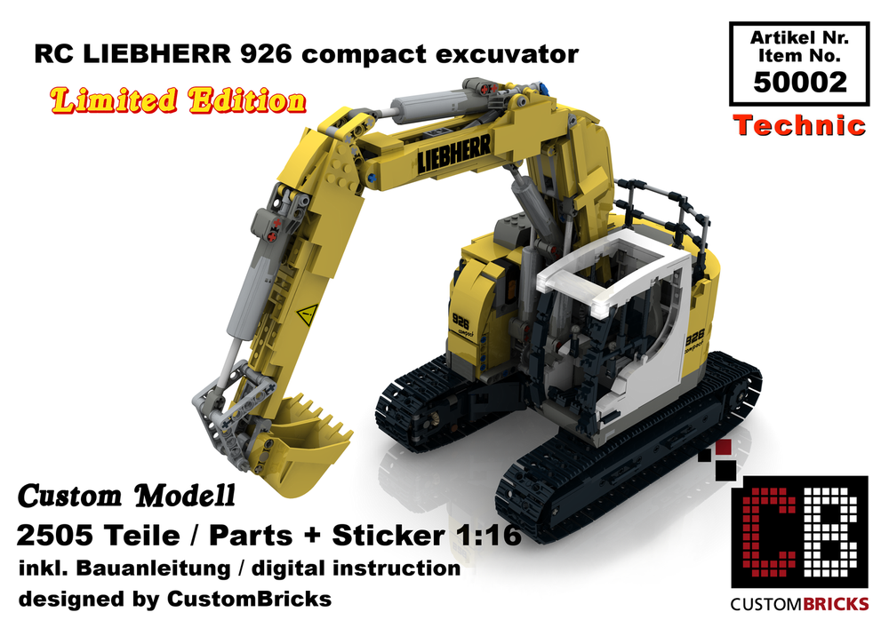 Lego Custom RC LIEBHERR 926 compact excuvator