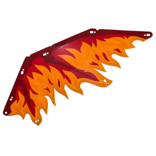 Lego Wing, Dragon, Dark Red Limbs, Red, Orange and Trans-Orange Flame Membranes Print / [No Color/Any Color]