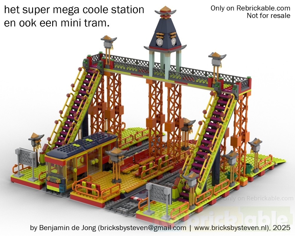 Lego [9YO BUILDER] Super Mega Cool Station and Tram