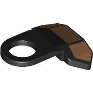 Lego Minifig Neckwear Pauldron with Dark Orange print / Black