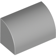 Lego Brick Curved 1 x 2 x 1 No Studs / Light Bluish Gray