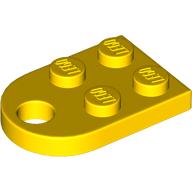 Lego Plate Special 3 x 2 with Rounded End, Hole / Yellow