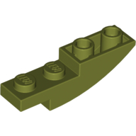 Lego Brick Curved Inverted 4 x 1 / Olive Green