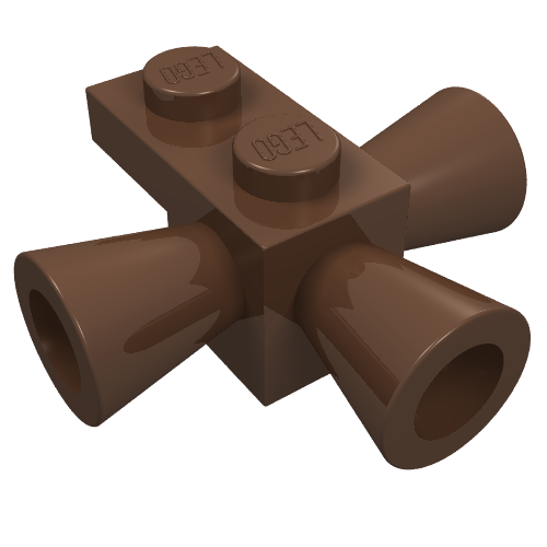 Lego Brick Special 1 x 1 with 3 Speakers / Loudspeakers / Space Positioning Rockets / Brown