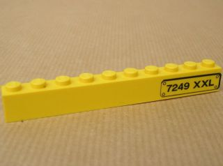 Lego Brick 1 x 10 with '7249 XXL' Pattern Model Right Side (Sticker) - Set 7249