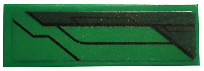 Lego Tile 1 x 3 with Dark Green Stripe and Black Lines Pattern Model Left Side (Sticker) - Set 76114