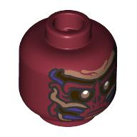 Lego Minifig Head Vecna, Dark Purple/Gold/Dark Brown/Nougat Vines / Dark Red