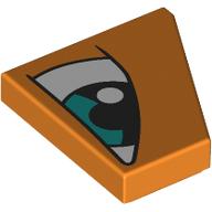 Lego Wedge Tile 2 x 2 Left with White Eye, Dark Turquoise Iris Right print