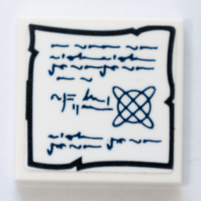 Lego Tile 2 x 2 with Black Border, Scribbles, and Magic Symbol Pattern (Sticker) - Set 75978