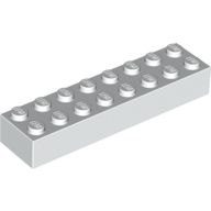 Lego Brick 2 x 8 / White