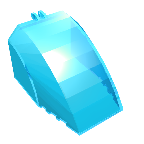 Lego Windscreen 8 x 6 x 4 Canopy with Hinge / Trans-Light Blue