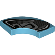 Lego Tile 2 x 2 Curved, Macaroni with Headlight Print