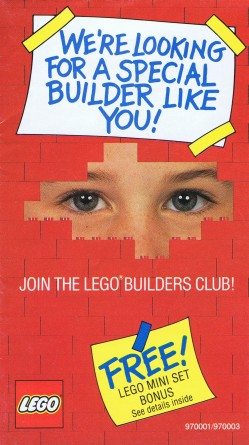 Lego 1990 Insert - Builders Club - 'We're looking for a special builder like you!' (970001/970003)