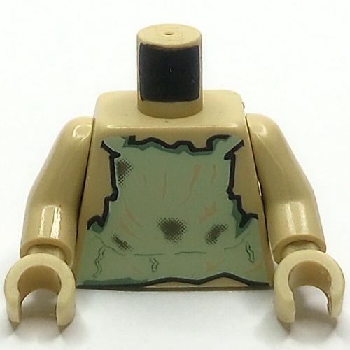 Lego Torso Tatty Tunic Print (Dobby), Tan Arms and Hands / Tan