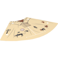 Lego Tent, Tepee Cover with Western Indians Motifs Print / Tan