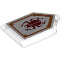 Lego Tile Special 2 x 3 Pentagonal with Nexo Power Shield Print - Beetle Bomb