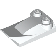 Lego Brick Wedged, Curved 2 x 3 x 2/3 Two Studs, Wing End / White