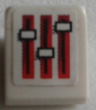 Lego Slope 30 1 x 1 x 2/3 with Levers Pattern (Sticker) - Set 8863 / White
