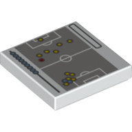 Lego Tile 2 x 2 with Soccer Strategy Chart Print / White