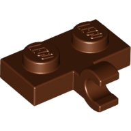 Lego Plate Special 1 x 2 with Clip Horizontal on Side / Reddish Brown