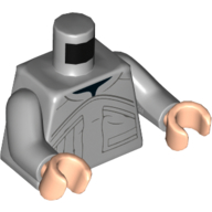 Lego Torso Tunic with Large Pockets Print ( Ugnaught), Light Bluish Gray Arms, Light Nougat Hands