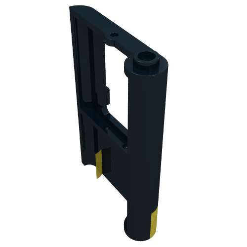 Lego Door 1 x 4 x 5 Train Left with Yellow Stripe Print [5581] / Black