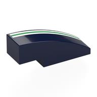 Lego Brick Curved 3 x 1 No Studs with White/Green/White Stripes Print