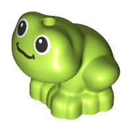 Lego Animal, Frog Sitting with Black Eyes print / Lime