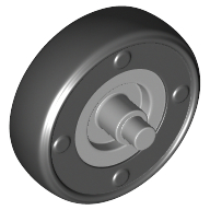 Lego Wheel 14.4 mm with Bar / Light Bluish Gray