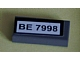 Lego Tile 1 x 2 with 'BE 7998' Pattern (Sticker) - Set 7998