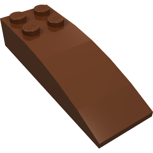 Lego Brick Curved 6 x 2 / Reddish Brown