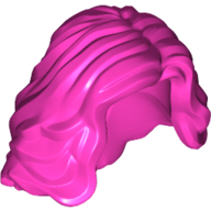 Lego Hair Mid-length with Side Part, Wavy / Dark Pink