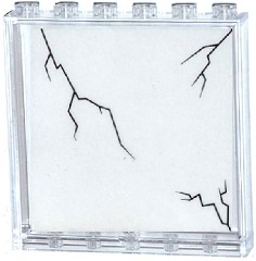 Lego Panel 1 x 6 x 5 with Black Cracks Pattern (Sticker) - Set 75919 / Trans-Clear