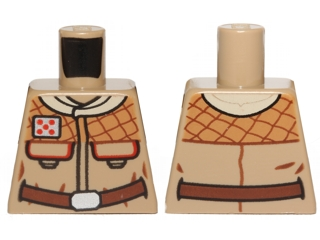 Lego Torso SW Hoth Rebel Jacket with Pockets and Brown Belt Pattern / Dark Tan