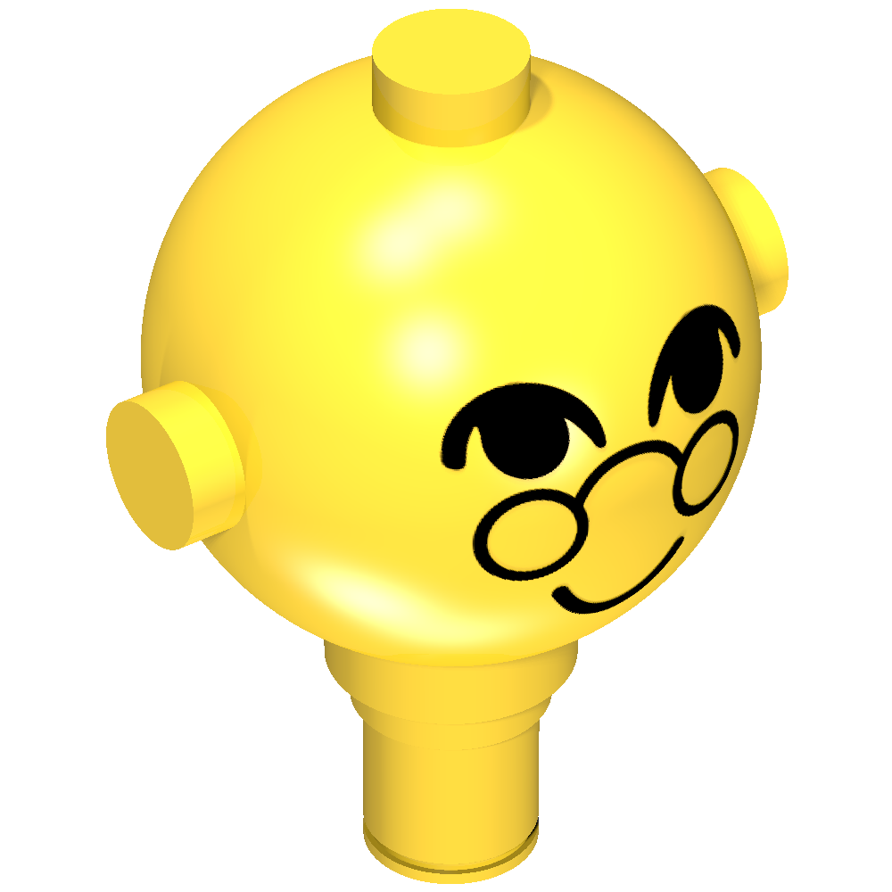 Lego Homemaker Figure Head with Eyes, Glasses and Smile Print / Yellow