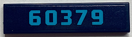 Lego Tile 1 x 4 with Medium Azure '60379' Pattern (Sticker) - Set 60379
