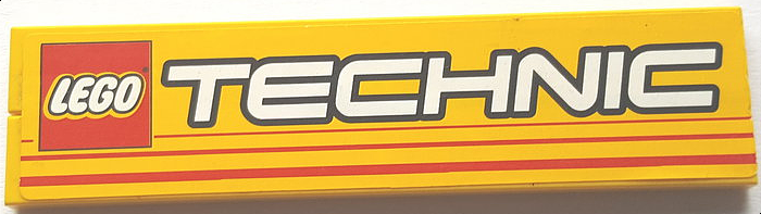 Lego Stickered Assembly 8 x 2 with LEGO TECHNIC Logo and Red Stripes Pattern (Sticker) - Set 8457