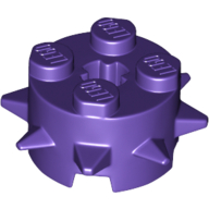 Lego Brick Round 2 x 2 Special with Spikes / Dark Purple