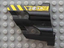 Lego Technic, Panel Fairing # 2 Large Short, Large Holes, Side B with Black and Yellow Danger Stripes and Machinery Pattern (Sticker) - Set 8450