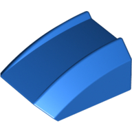 Lego Brick Curved 2 x 2 with Lip, No Studs / Blue