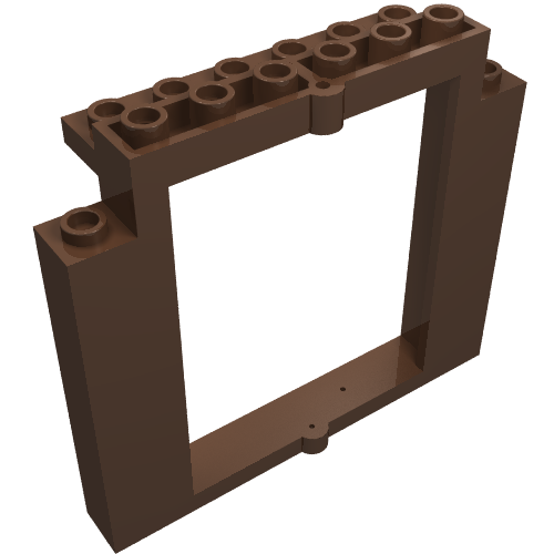 Lego Door Frame 2 x 8 x 6 Swivel without Bottom Notches / Brown