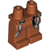 Lego Hips and Dark Orange Legs with Pilot Flight Suit Straps and Black Hose Print