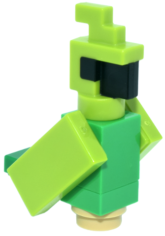 Lego Minecraft Parrot, Lime Plain Wings - Brick Built